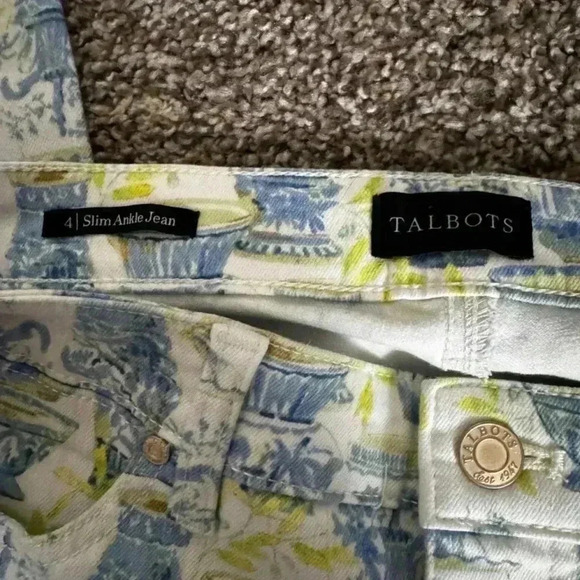 Talbots Slim Ankle Jeans - Watercolor Vases - Picture 2 of 6